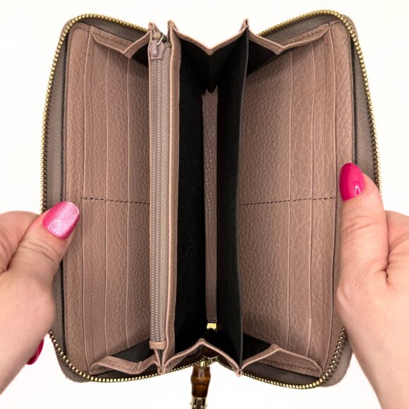 Gucci Beige Bamboo Tassel Zip Around Wallet - Picture 7 of 16